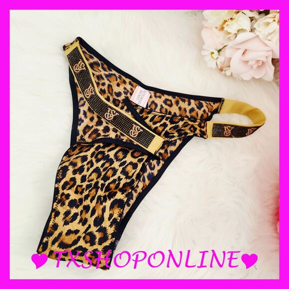💗👙Victoria's Secret Animal Print VS Bling Logo Thong Panty 👙💗 - Picture 4 of 5